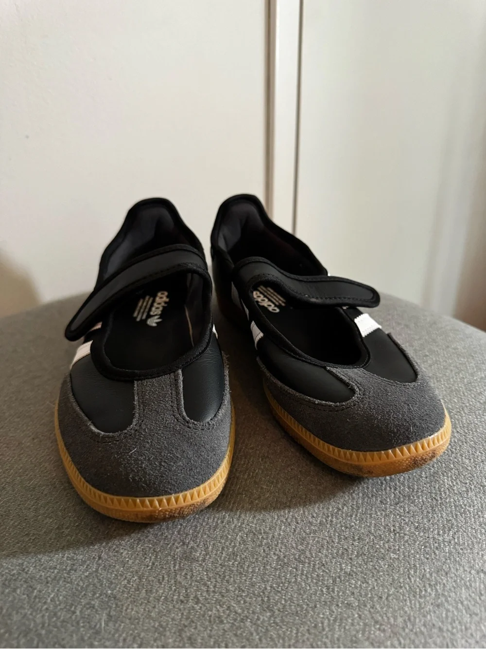 adidas Samba Mary Jane Sneakers - Black/White with Gum Sole - Picture 10 of 10